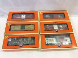 Lot of 6 Lionel O Gauge Christmas Box Cars