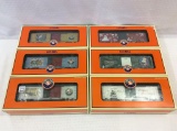 Lot of 6 Lionel O Gauge Christmas Box Cars in