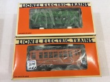 Lot of 2 Lionel O Gauge Trolley Cars in Boxes