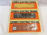 Lot of 3 Lionel O Gauge Waffle-Side Box Cars