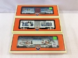 Lot of 3 Lionel O Gauge Christmas Train Cars