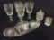 Lot of 7 Glassware PIeces Including Cut Glass
