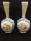 Pair of Bristol Cupid Design Floral Vases