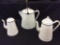 Lot of 3 Various Size White Porcelain Coffee