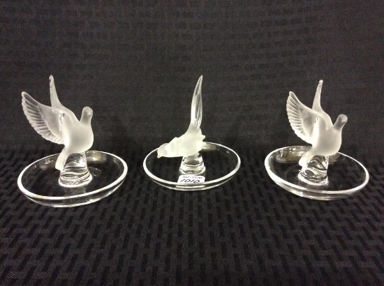 Lot of 3 Lalique France Pin Trays w/