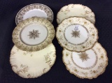 Lot of 6 Painted Plates Mostly Limoge