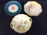 Lot of 3 Hand Painted Floral Design Pieces