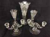 Lot of 5 Glassware Pieces Including 3