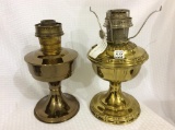 Lot of 2 Aladdin Brass Kerosene Lamp Bases