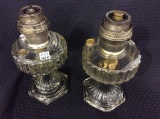 Lot of 2 Aladdin Kerosene Clear Crystal Lamp Bases