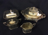 Lot of 4 Silver Plate Pieces Including Covered