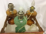 Lot of 3 Electrified Aladdin Lamps Including