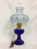 Contemp. Cobalt Blue Electrified Aladdin Lamp