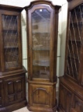 Ethan Allen Lighted Glass Door Curio Cabinet