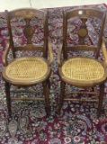 Pair of Matching Walnut Cane Seat