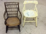 Pair of Children's Chairs Including Wicker