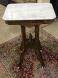 Sm. Antique Marble Top Lamp Table