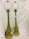 Lot of 2 Murano Art Glass Lamps