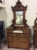 Antique Dresser w/ White Marble Insert, Hanky