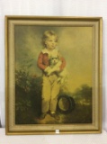 Lg. Framed Print of Child w/ Dog