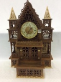 Lg. Ornate Walnut & Oak Clock-Handmade