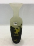 Heavy Satin Glass Vase w/