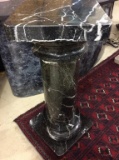 Very Heavy Black & White Swirl Marble Pedestal