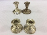 Lot of 4 Sterling Silver Candlesticks