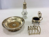 Lot of 4 Silver Pieces Including Sm. Condiment