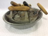 Grey Enamel Pan Filled w/ 8 Primitive