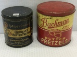 Lot of 2 Butter Pretzel Tins (1)