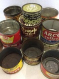 Lg. Group of Coffee Tins-Most without Lids