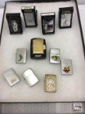 Group of 11 Collectible Zippo Lighters Including