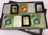 Lot of 3 Green Bay Packers Zippo Lighters w/