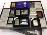 Lot of 8 Various Collectible Zippo Lighters