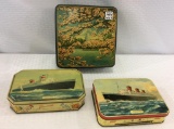Lot of 3 Various Biscuit & Candy Tins (1)