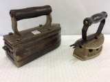 Lot of 2 Antique Flat Irons Including