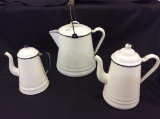 Lot of 3 Various Size White Porcelain Coffee