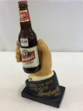 Adv. Hand Statue Holding Beer Bottle-
