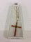 14 K Coral Seed Pearl Vintage Cross