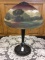 Metal Base Lamp w/ Painted Landscape Shade