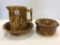 Lot of 3 Brown Spatterware Pieces Including