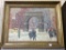 Framed Winter Scene Painting-Signed Guy Wiggins