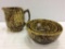 Lot of 4 Spatterware Stoneware Pieces Including