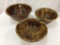 Lot of 3 Lg. Brown Spatterware Crock Bowls-