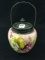 Floral Painted Biscuit Jar w/ Lid