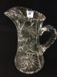 Cut Glass Pitcher (Approx. 9 3/4 Inches Tall)