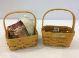 Lot of 2 Longaberger Baskets w/ Protectors