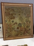 Lg. Vintage Needlework Landscape