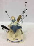 Figural Porcelain Hat Pin Holder